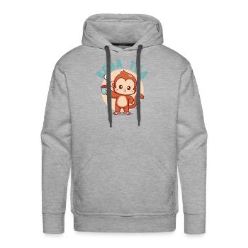 Bubble Tea Junkie, Bubble Tea Lover - Men's Premium Hoodie - heather grey - Front - Liam (192cm)