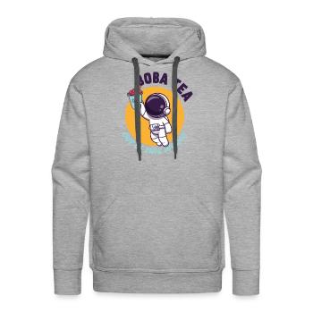 Bubble Tea Junkie, Bubble Tea Lover - Men's Premium Hoodie - heather grey - Front - Liam (192cm)