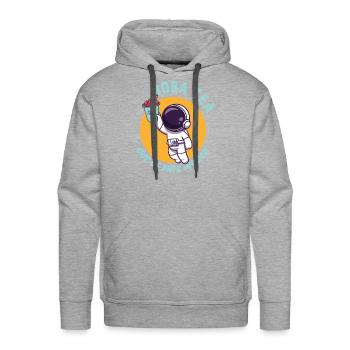 Bubble Tea Junkie, Bubble Tea Lover - Men's Premium Hoodie - heather grey - Front - Liam (192cm)