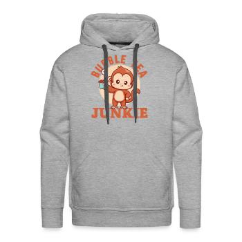 Bubble Tea Junkie, Bubble Tea Lover - Men's Premium Hoodie - heather grey - Front - Liam (192cm)