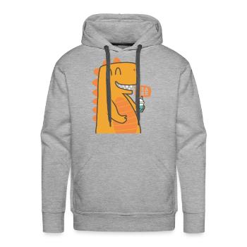 Bubble Tea Junkie, Bubble Tea Lover - Men's Premium Hoodie - heather grey - Front - Liam (192cm)