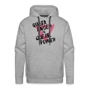 Queer anger is queer power - Men's Premium Hoodie - heather grey - Front - Liam (192cm)