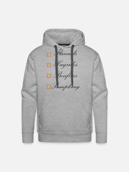 Flannels Hayride Bonfires Pumpking - Men's Premium Hoodie - heather grey