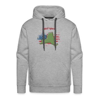 NY - Men's Premium Hoodie - heather grey - Front - Liam (192cm)