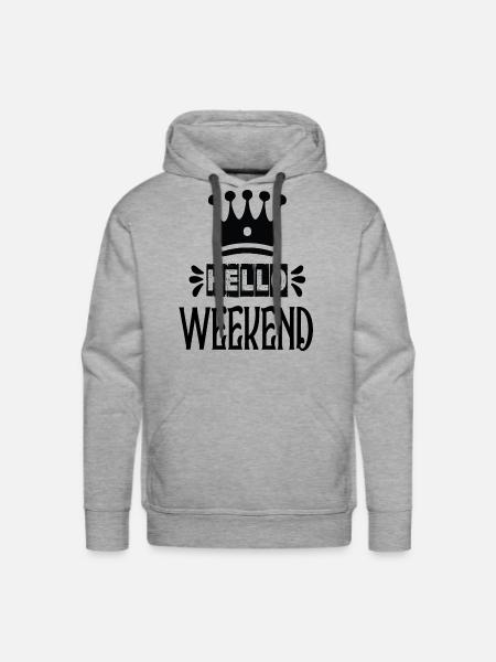 Hello Weekend - Men's Premium Hoodie - heather grey