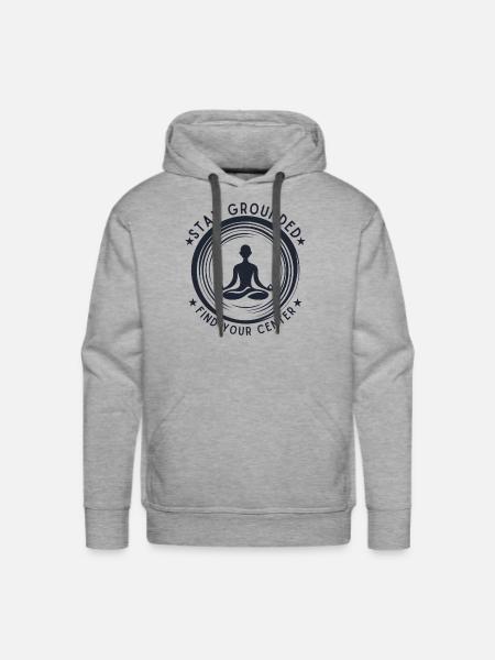Meditative Silhouette - Men's Premium Hoodie - heather grey