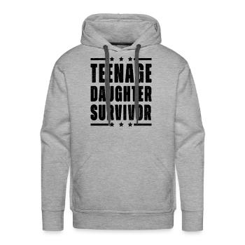 Teenage Daughter Survivor - Men's Premium Hoodie - heather grey - Front - Liam (192cm)