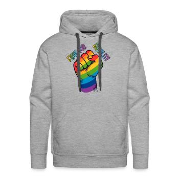 Equality - Men's Premium Hoodie - heather grey - Front - Liam (192cm)