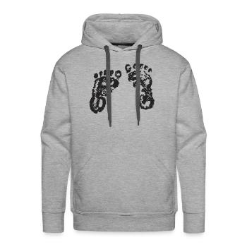 babyfeet - Men's Premium Hoodie - heather grey - Front - Liam (192cm)