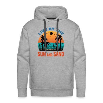 Live By The Sun and Sand - Men's Premium Hoodie - heather grey - Front - Liam (192cm)
