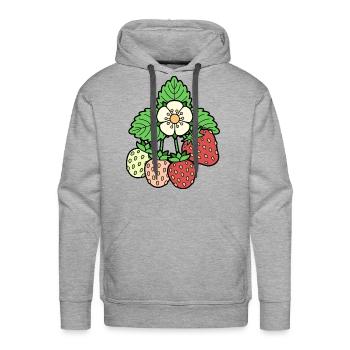Strawberry Vine Icon - Men's Premium Hoodie - heather grey - Front - Liam (192cm)