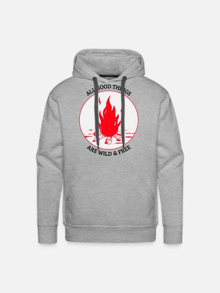 Bonfire in the wild - Men's Premium Hoodie - heather grey