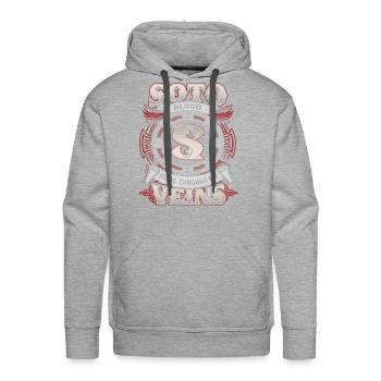 Soto Family Name Runs Through My Veins Premium - Men's Premium Hoodie - heather grey - Front - Liam (192cm)
