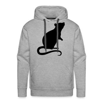 Rat - Men's Premium Hoodie - heather grey - Front - Liam (192cm)