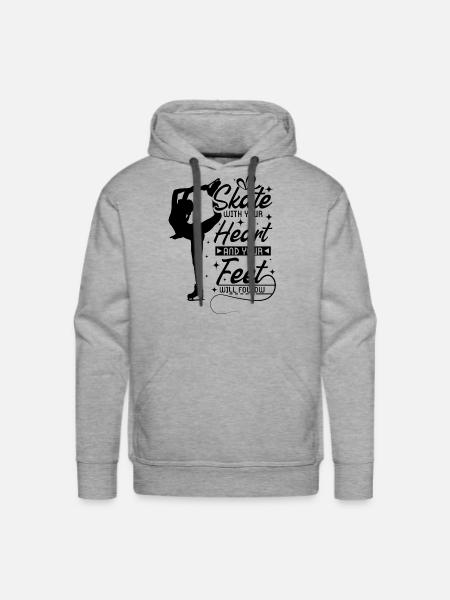 Heart Figure Skating - Men's Premium Hoodie - heather grey