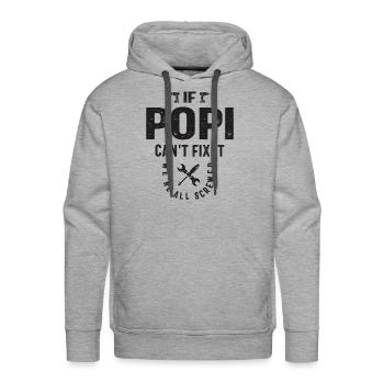 If Popi Can't Fix It, We're All Screwed - Grandpa - Men's Premium Hoodie - heather grey - Front - Liam (192cm)