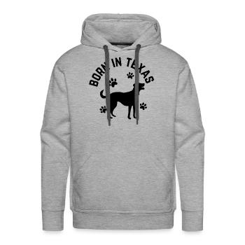 Born In Texas - Men's Premium Hoodie - heather grey - Front - Liam (192cm)