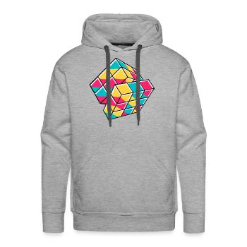 Puzzle Cube - Men's Premium Hoodie - heather grey - Front - Liam (192cm)