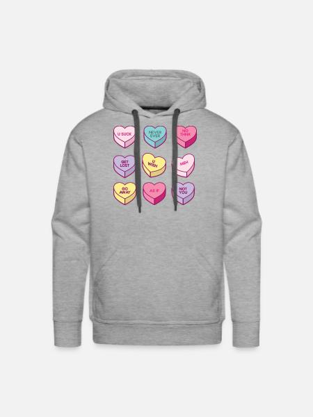 Sassy Anti Valentines Day Conversation Candy - Men's Premium Hoodie - heather grey