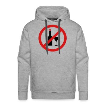 ✔๏̯͡๏ No Alcohol-Ban Drinking-Prohibition๏̯͡๏✔ - Men's Premium Hoodie - heather grey - Front - Liam (192cm)