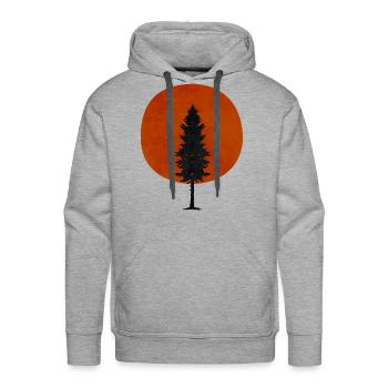 Nature Pine Tree - Men's Premium Hoodie - heather grey - Front - Liam (192cm)