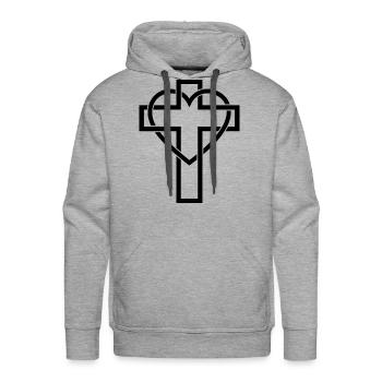 Jesus Cross Love - Men's Premium Hoodie - heather grey - Front - Liam (192cm)