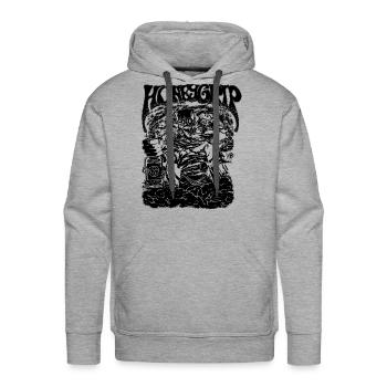 Uncle Funkle Mono Deep Purple - Men's Premium Hoodie - heather grey - Front - Liam (192cm)