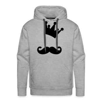 mustache crown - Men's Premium Hoodie - heather grey - Front - Liam (192cm)