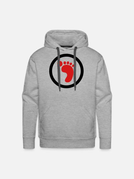 Foot Logo (2c) - Men's Premium Hoodie - heather grey
