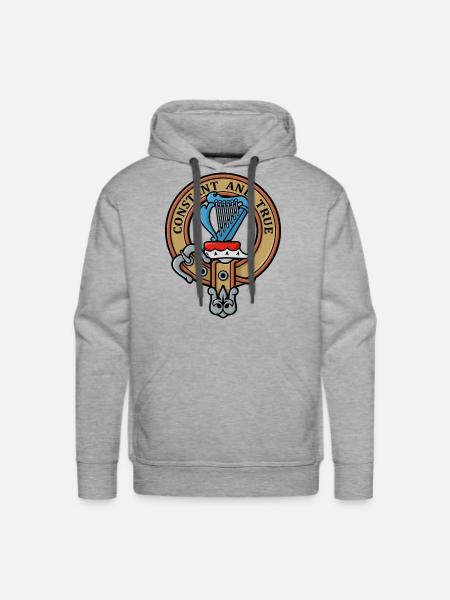 Clan Rose Crest - Men's Premium Hoodie - heather grey