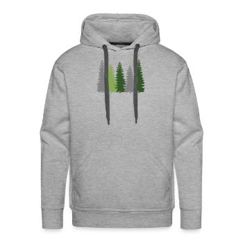 Pine Tree - Men's Premium Hoodie - heather grey - Front - Liam (192cm)