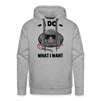 rat - Men's Premium Hoodie - heather grey - Front - Liam (192cm)