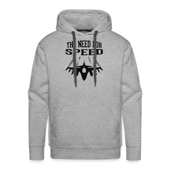Jet Speed Emblem - Men's Premium Hoodie - heather grey - Front - Liam (192cm)