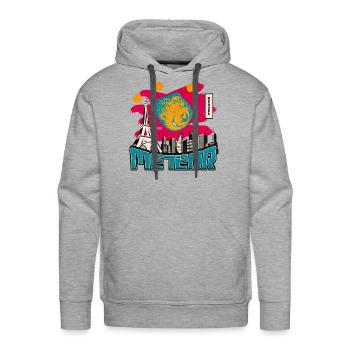 Beaver Meteor Epic Funny Apocalyptic Monster - Men's Premium Hoodie - heather grey - Front - Liam (192cm)