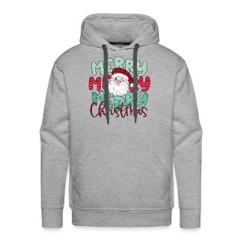 Merry Merry Merry Christmas - Men's Premium Hoodie - heather grey - Front - Liam (192cm)