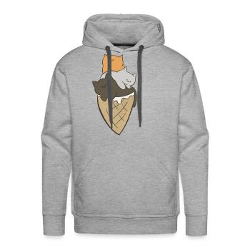 Cat Cream Stack Ice Cream - Men's Premium Hoodie - heather grey - Front - Liam (192cm)