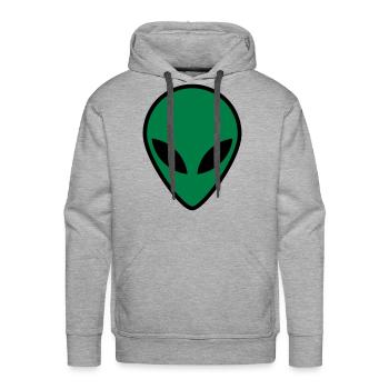 Alien Face - Men's Premium Hoodie - heather grey - Front - Liam (192cm)