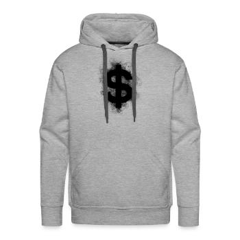 dollar noir - Molleton à capuche Premium pour homme - gris chiné - Devant - Liam (192cm)