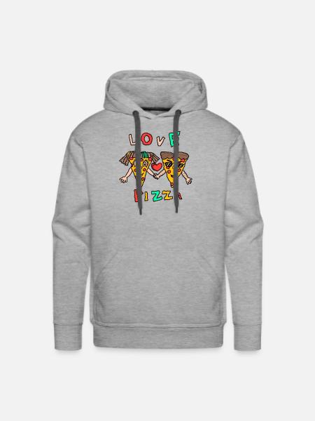 Love Pizza - Men's Premium Hoodie - heather grey