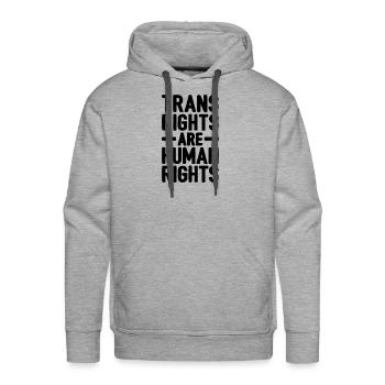 Trans Rights Are Human Rights - Men's Premium Hoodie - heather grey - Front - Liam (192cm)