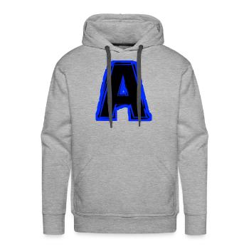 A (initial-blue) - Men's Premium Hoodie - heather grey - Front - Liam (192cm)