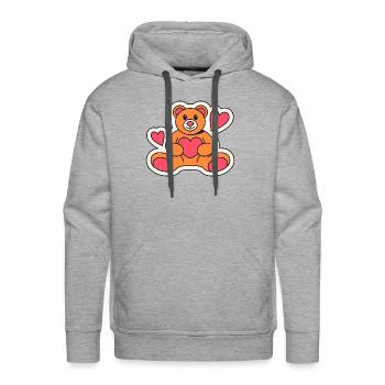 49 lovely teddy - Men's Premium Hoodie - heather grey - Front - Liam (192cm)
