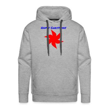 Happy Christmas image - Men's Premium Hoodie - heather grey - Front - Liam (192cm)