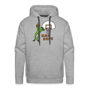 MAD HOPS - Men's Premium Hoodie - heather grey - Front - Liam (192cm)