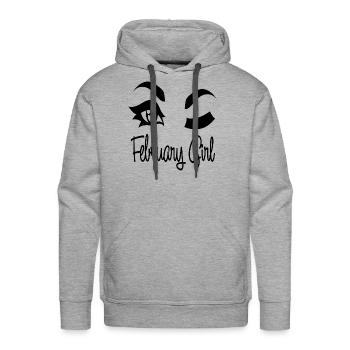 February Girl - Men's Premium Hoodie - heather grey - Front - Liam (192cm)