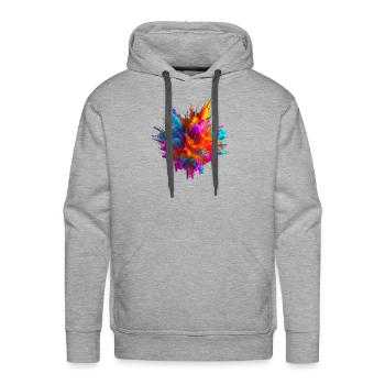 neon paint explosion - Men's Premium Hoodie - heather grey - Front - Liam (192cm)