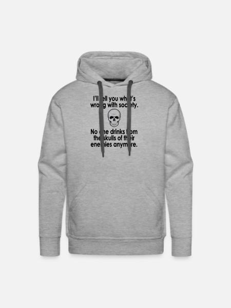 wrong society - Men's Premium Hoodie - heather grey