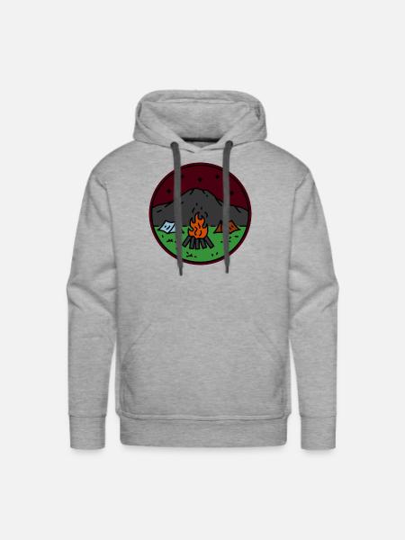 Night Bonfire - Men's Premium Hoodie - heather grey