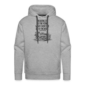 Exercise Your Mind - Men's Premium Hoodie - heather grey - Front - Liam (192cm)
