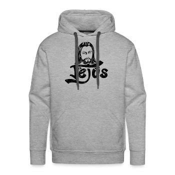 jesus - Men's Premium Hoodie - heather grey - Front - Liam (192cm)